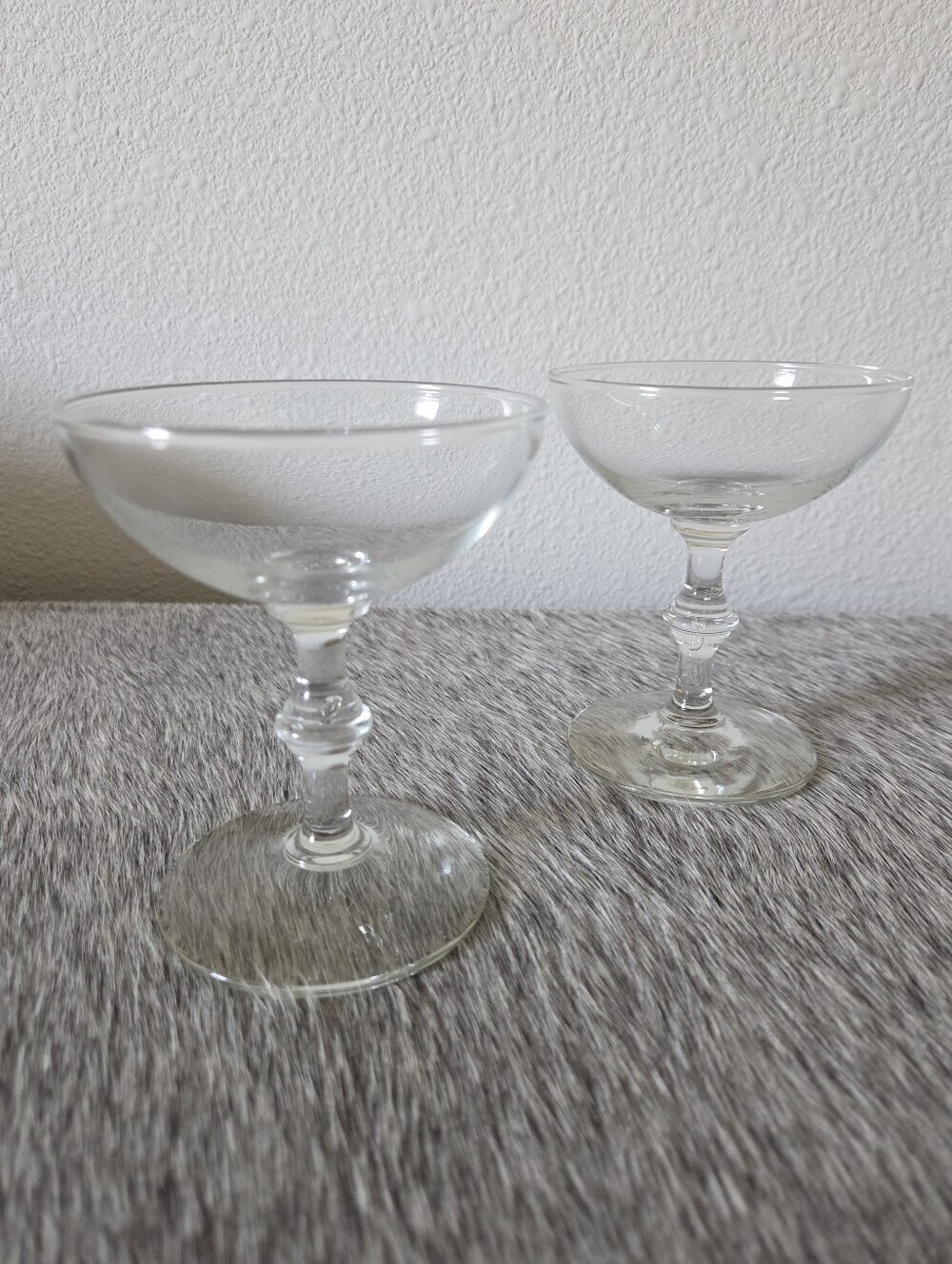 Vintage Libbey Georgian Clear Glass Champagne Coupe Cocktail Glasses Set of 2 - Picture 5 of 9